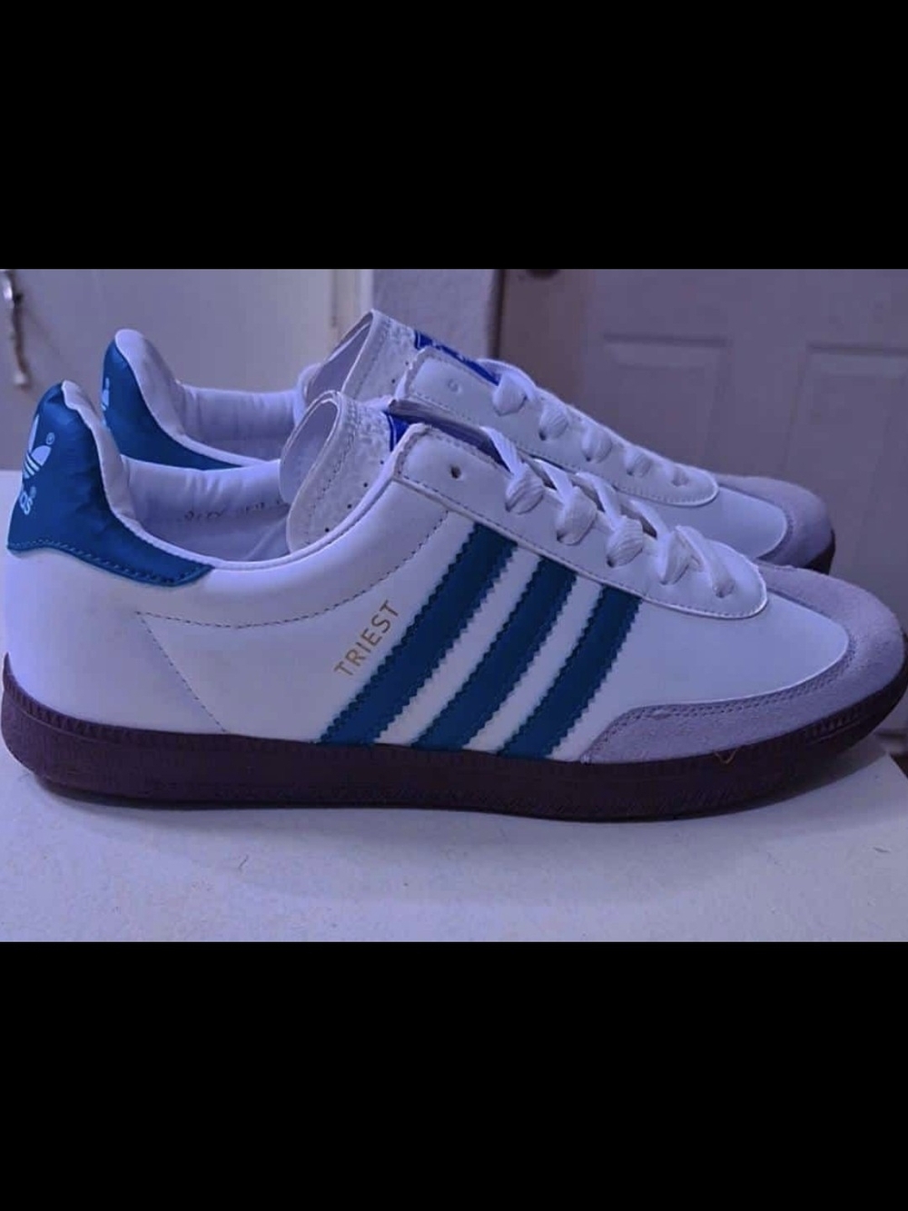 adidas Triest Men’s White & Teal Low-Profile Sneaker